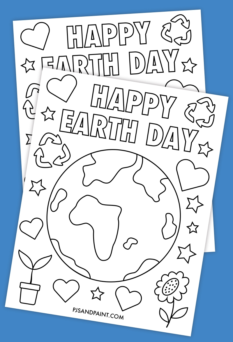 Free Printable Earth Day Coloring Page Pjs And Paint