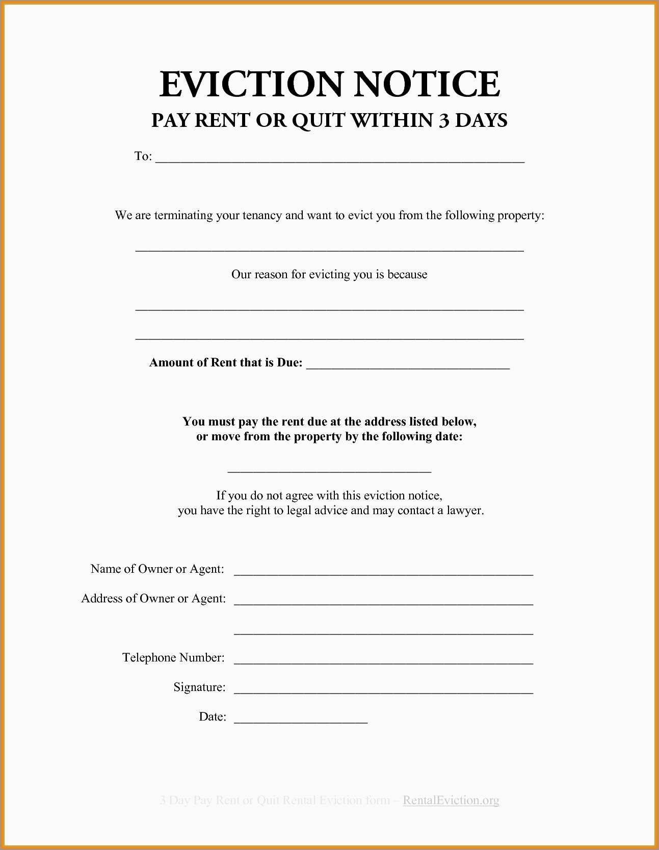 Free Printable Eviction Notice Printable Party Favors