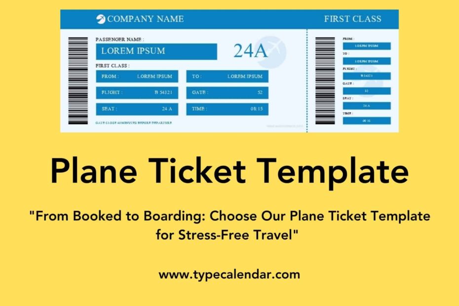 Free Printable Fake Plane Ticket Templates PDF Airline U0026 Flight