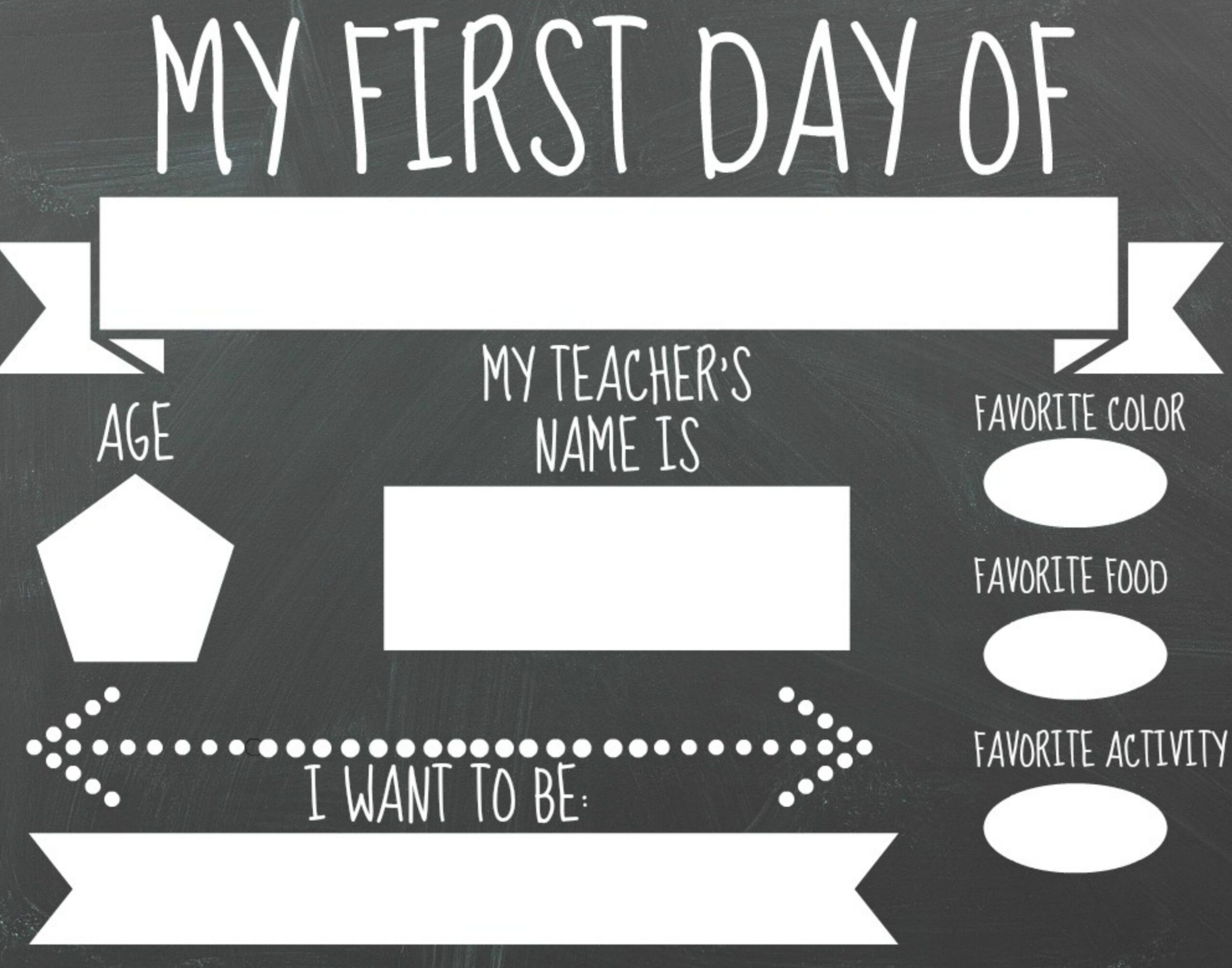 FREE PRINTABLE FIRST DAY OF SCHOOL SIGNS Sincerely Saturday