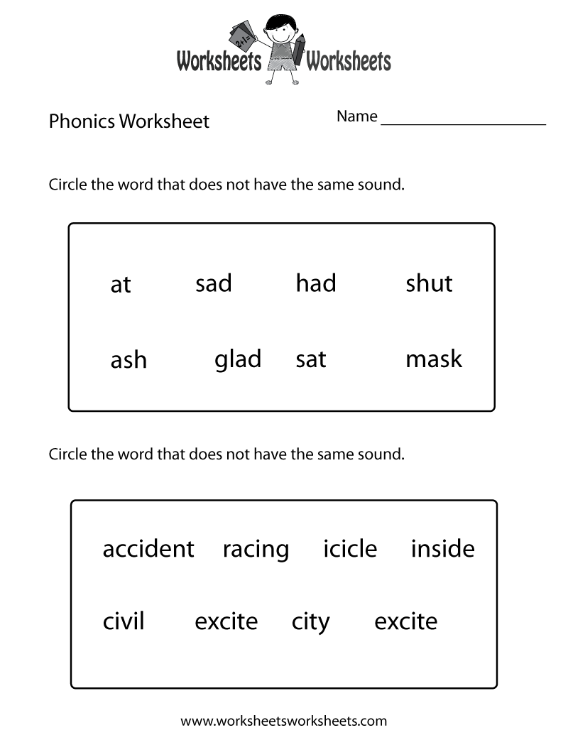 Free Printable First Grade Phonics Worksheet Worksheets Library