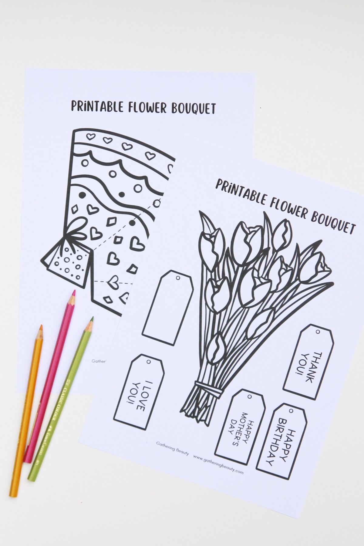 Free Printable Flower Bouquet Gathering Beauty