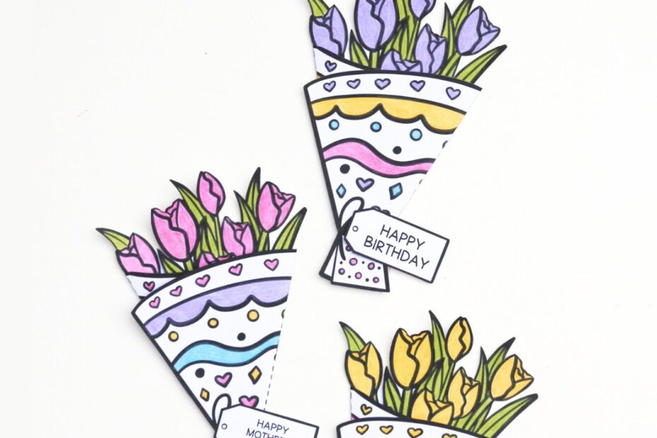 Free Printable Flower Bouquet Gathering Beauty
