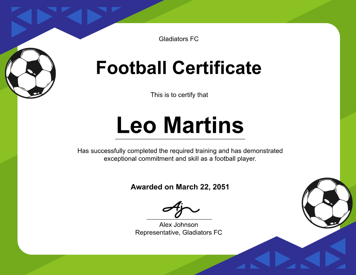 Free Printable Football Certificate Templates To Customize Online