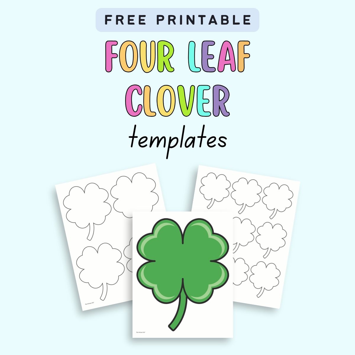 Free Printable Four Leaf Clover Templates The Artisan Life