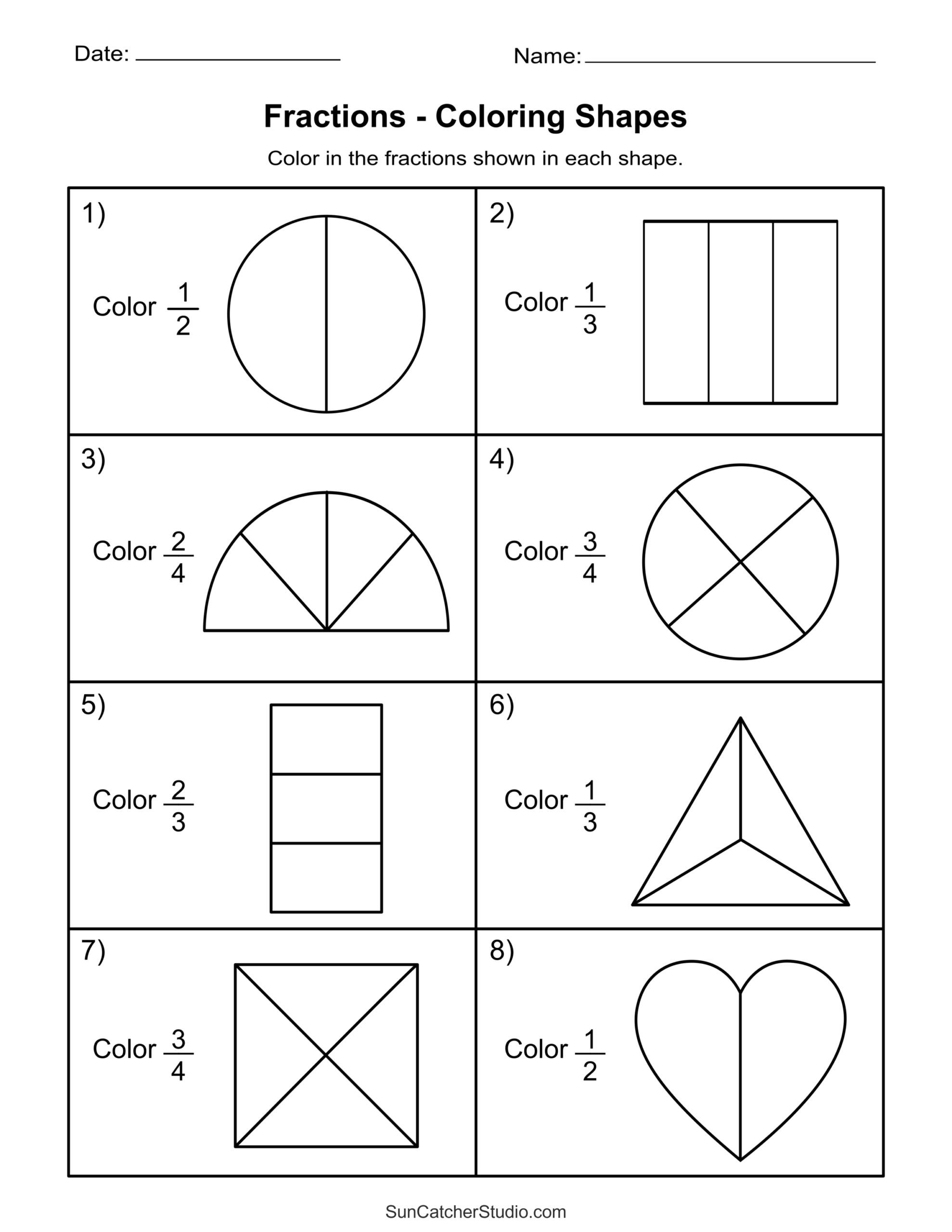 mathematics fractions worksheets