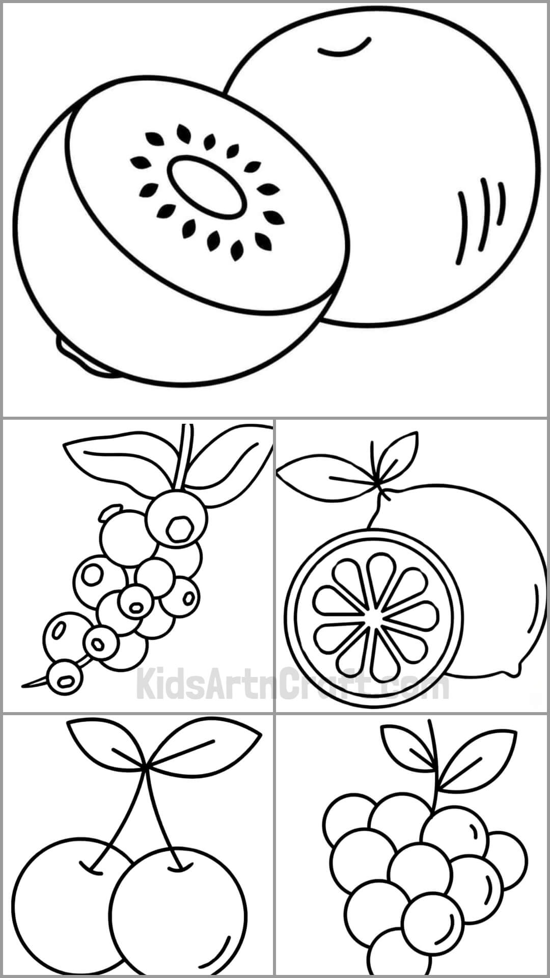 preschool fruits coloring pages