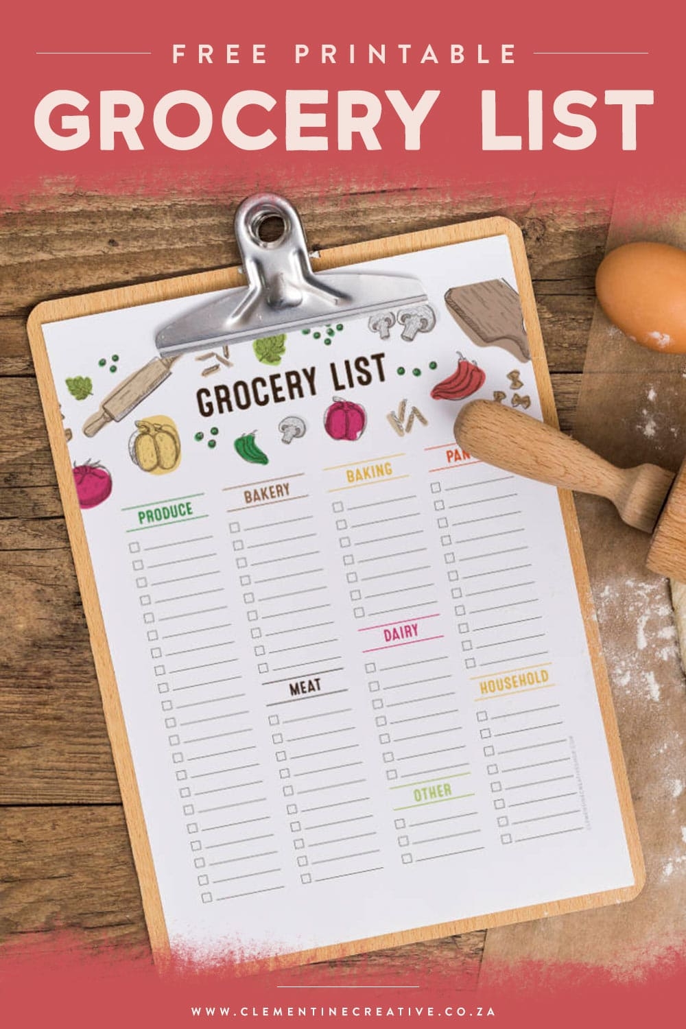 Free Printable Grocery List Template By Category PDF 