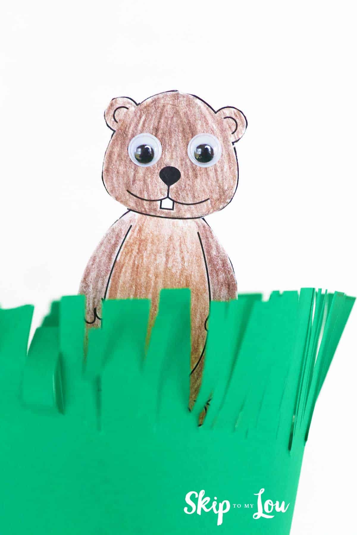 printable groundhog puppet template