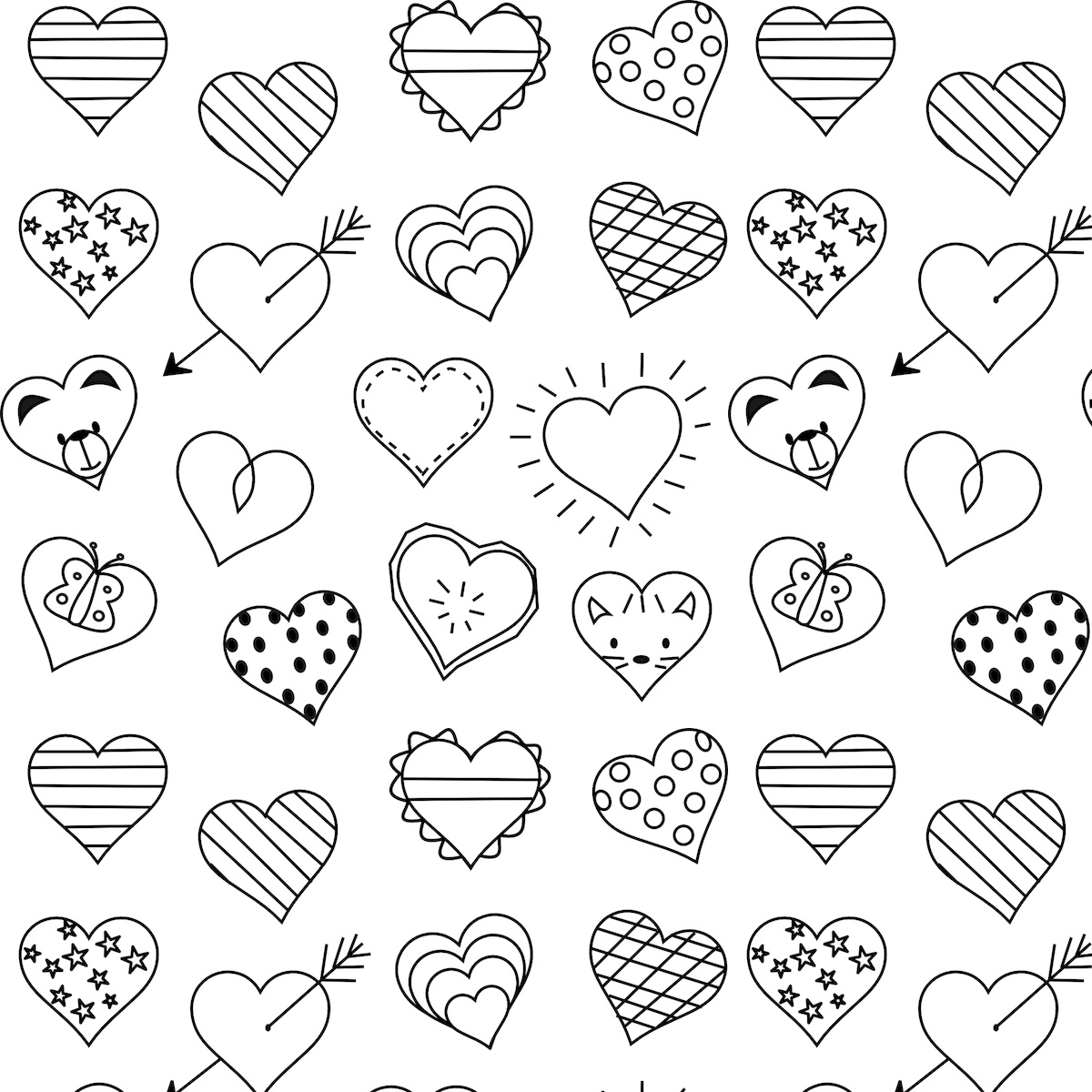 free printable heart patterns