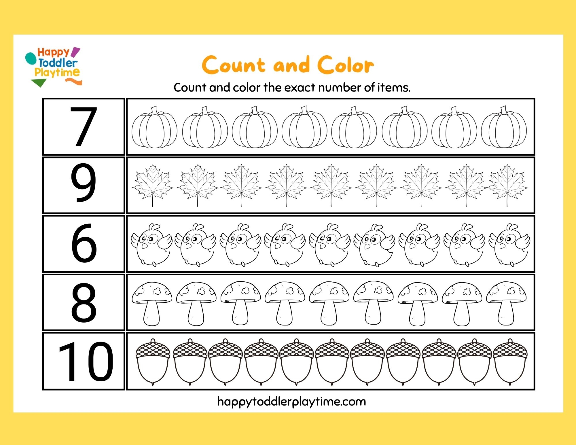 count and color worksheet