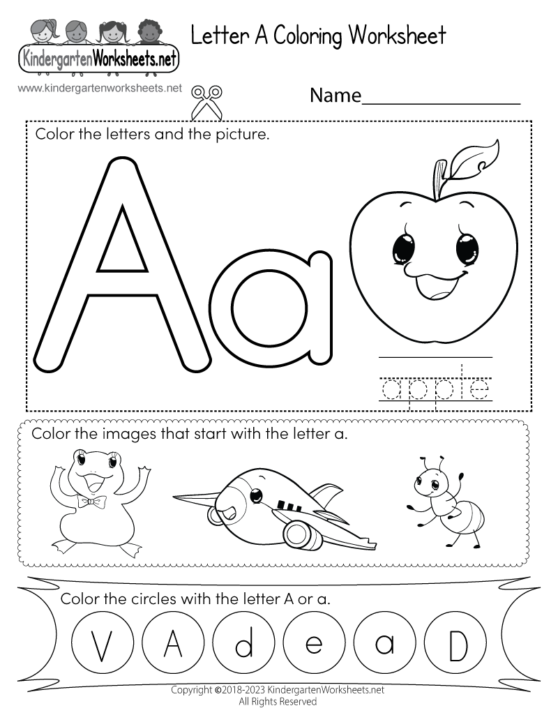 letter a printable worksheets