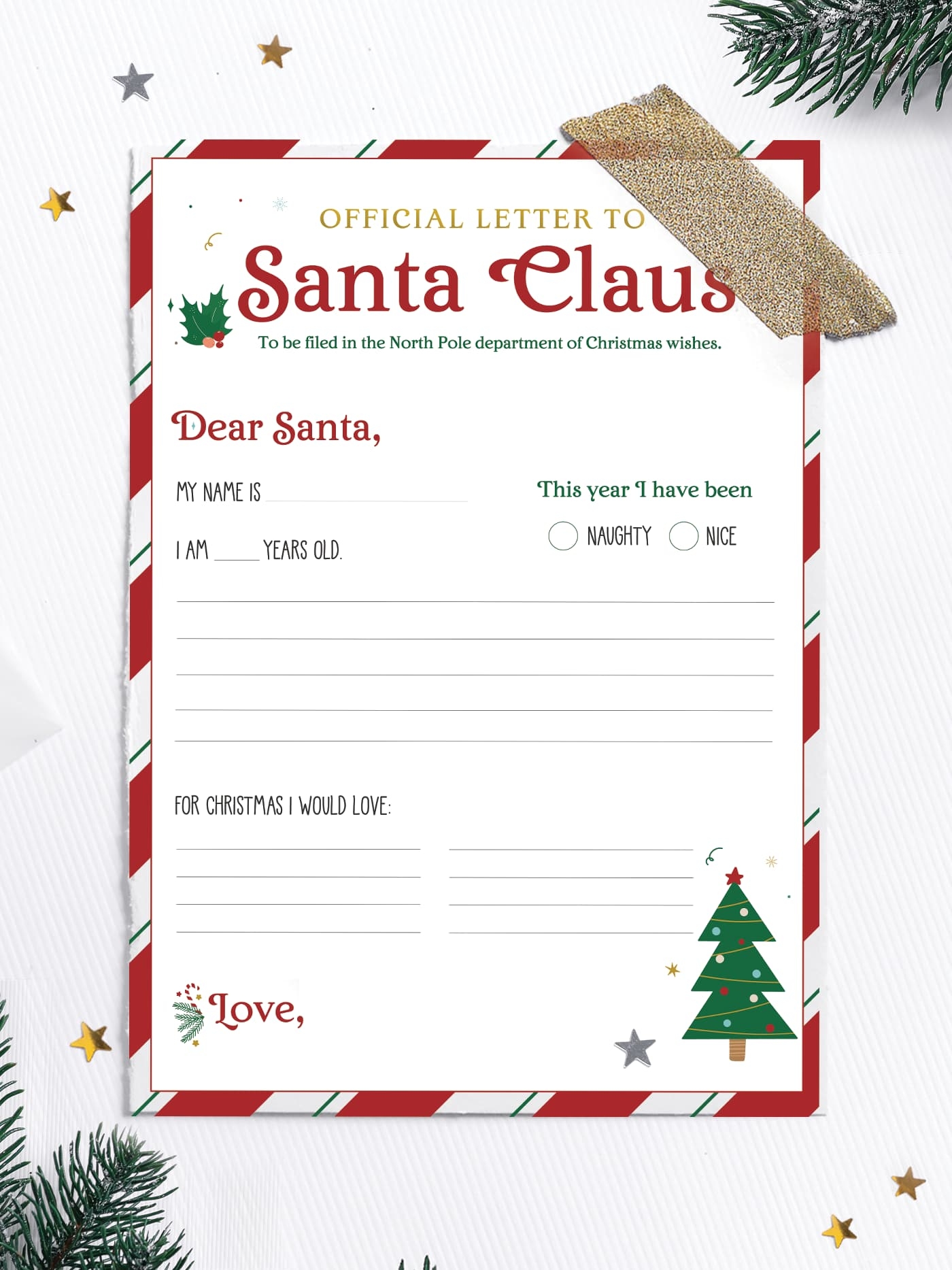 free printable christmas letter templates
