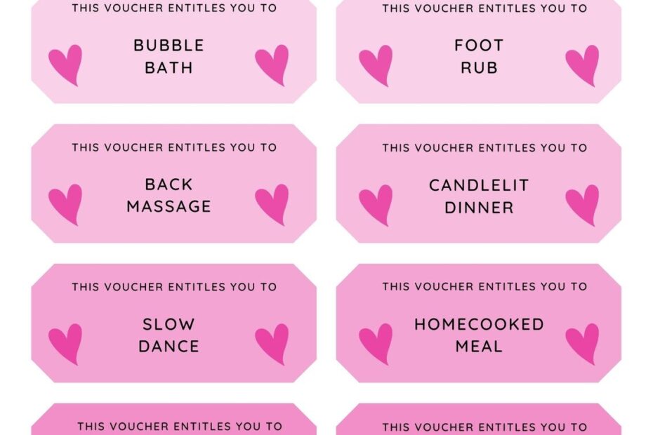 Free Printable Love Coupon Templates Canva