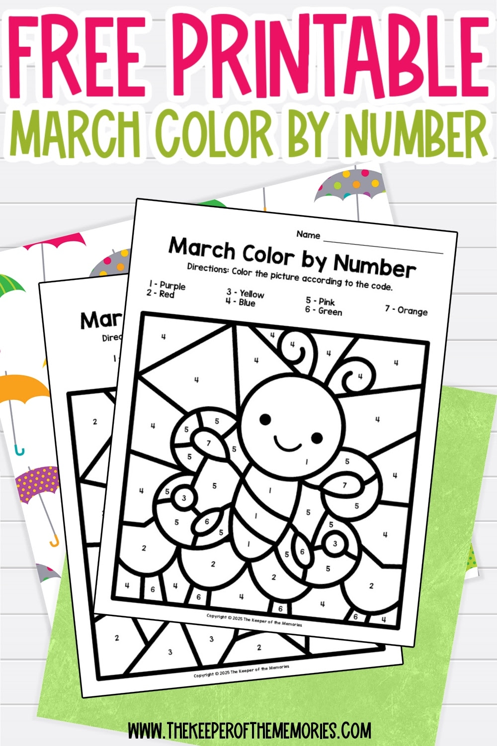 free printable color by number