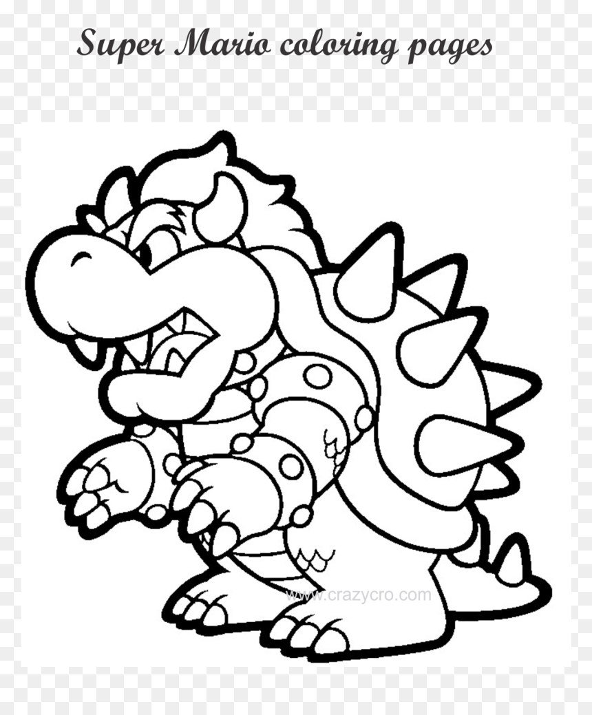 Free Printable Mario Coloring Page HD Png Download Vhv