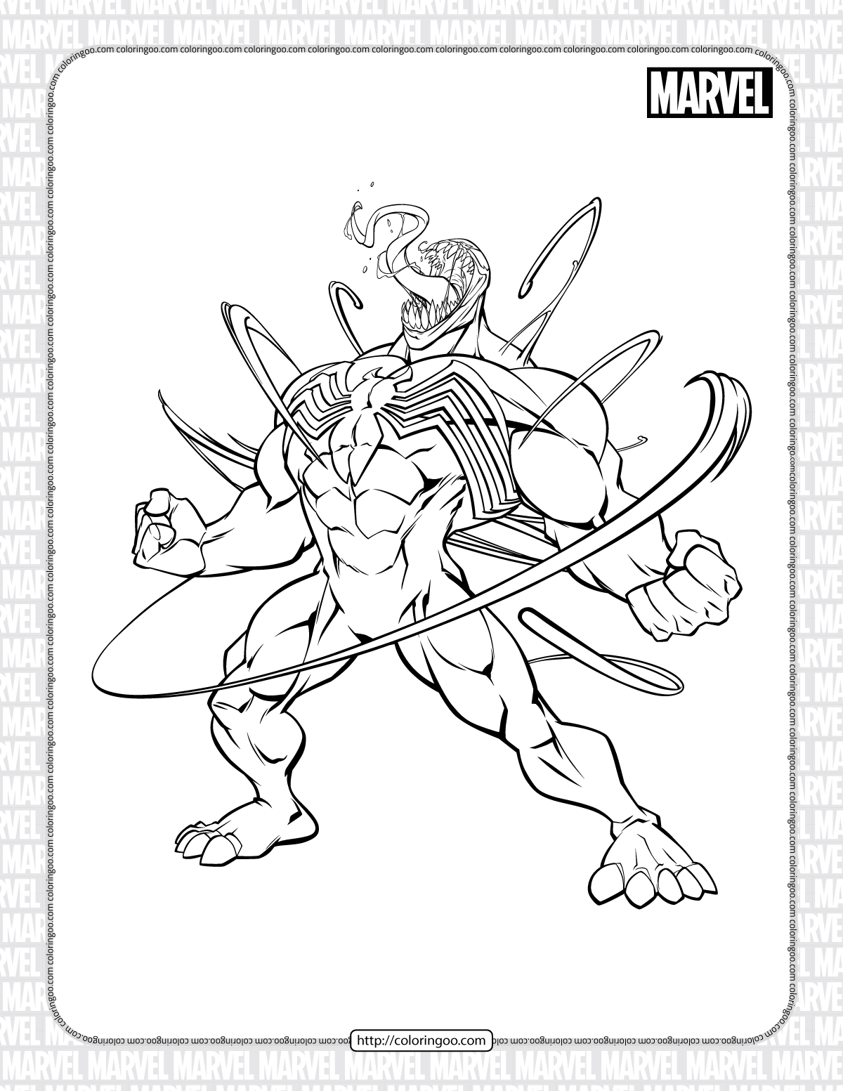 printable venom coloring pages