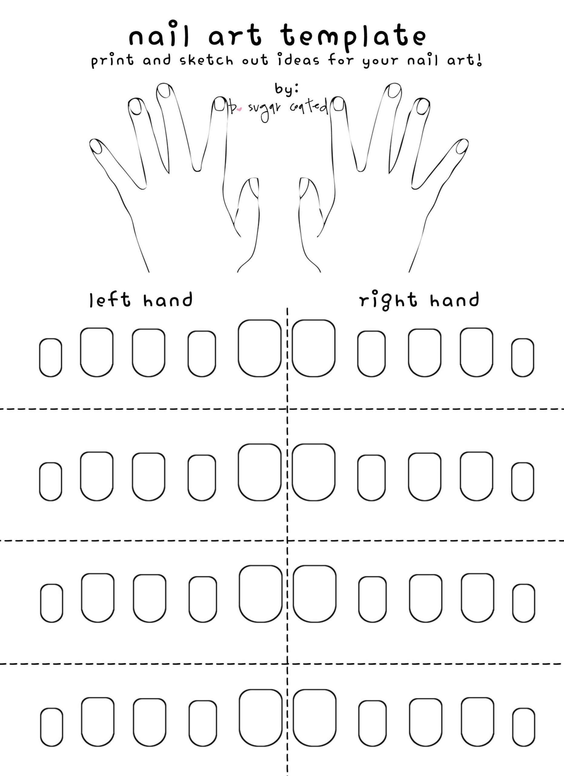Free Printable Nail Art Template Worksheets Library