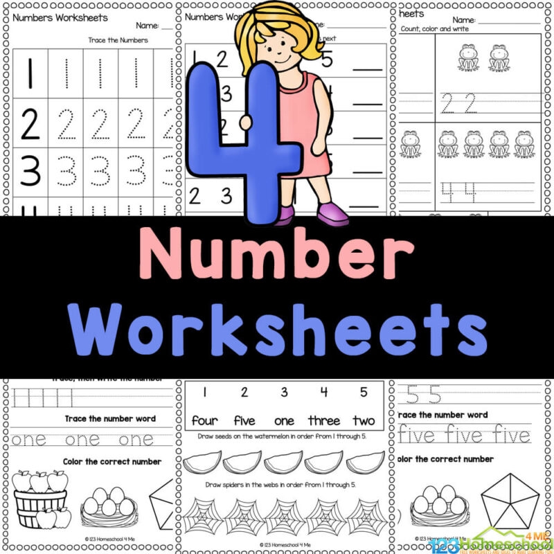 printable number sheets