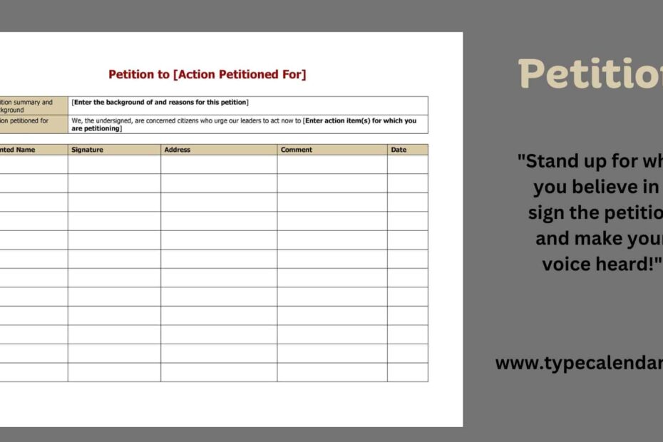 Free Printable Petition Templates Word PDF Google Docs Forms