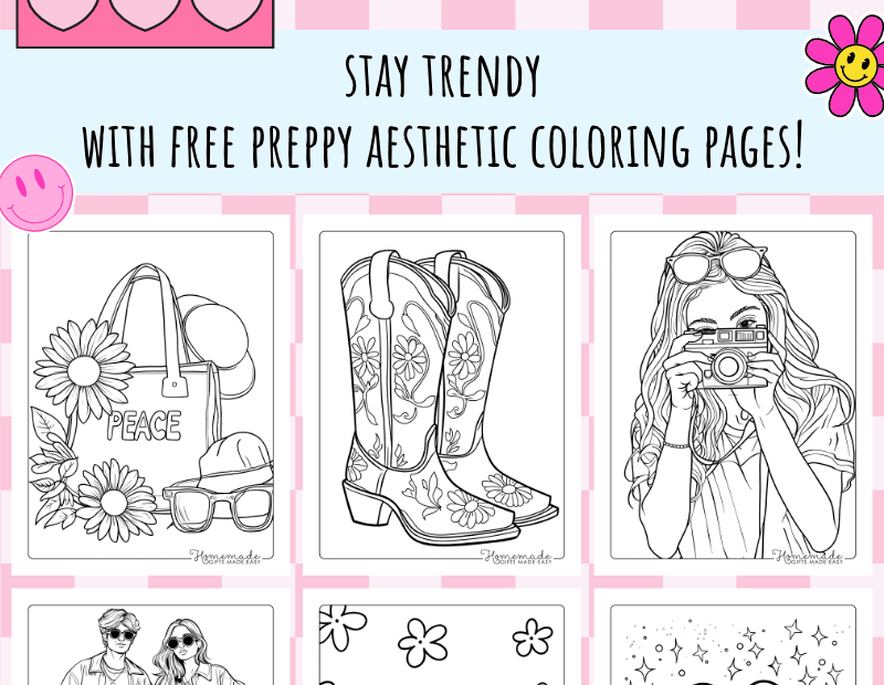 Free Printable Preppy Coloring Pages For Teens And Adults