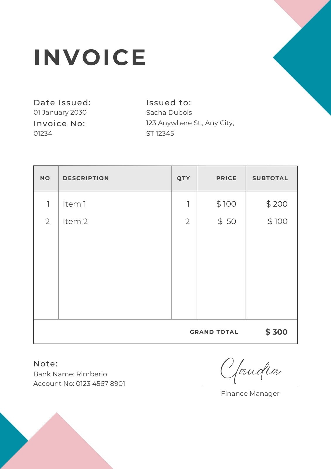 free printable invoice templates pdf