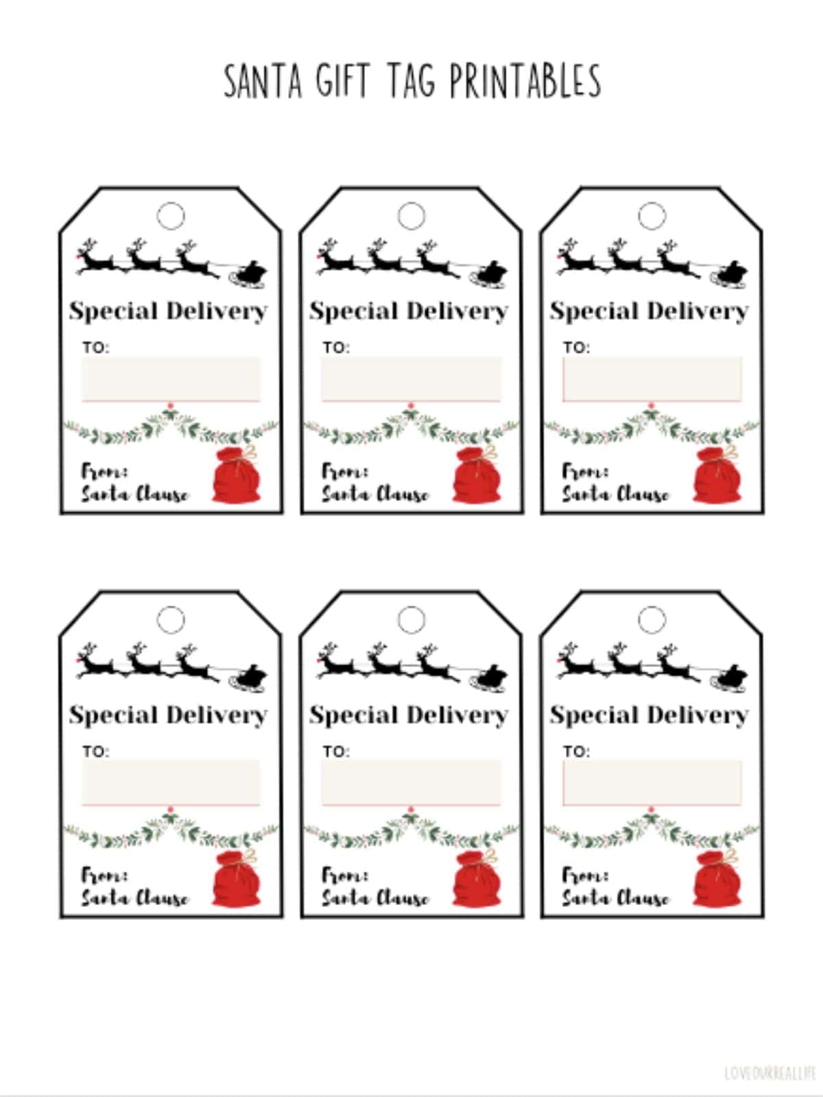 Free Printable Santa Gift Tags Download Instantly To Print 