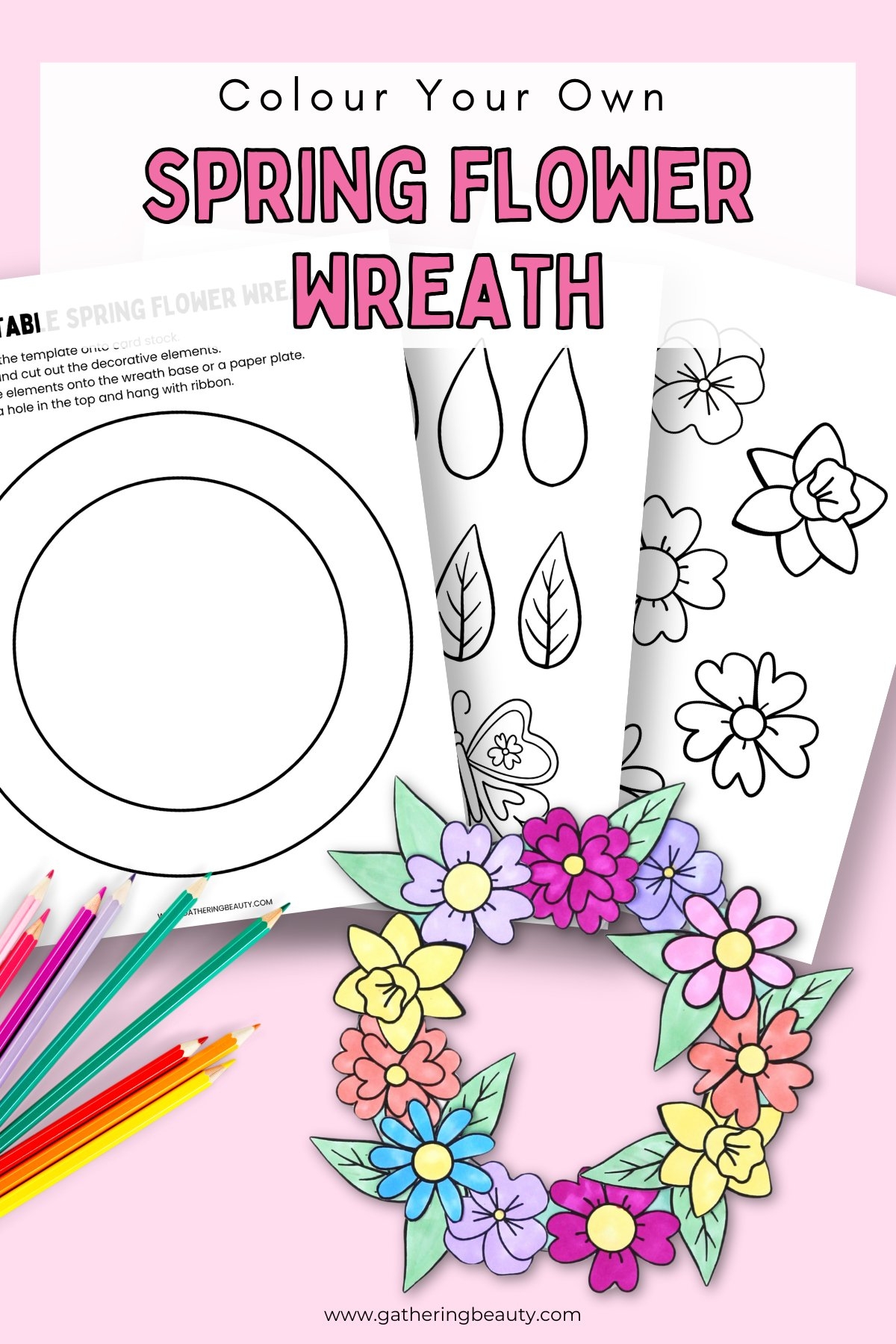 cut out wreath template printable