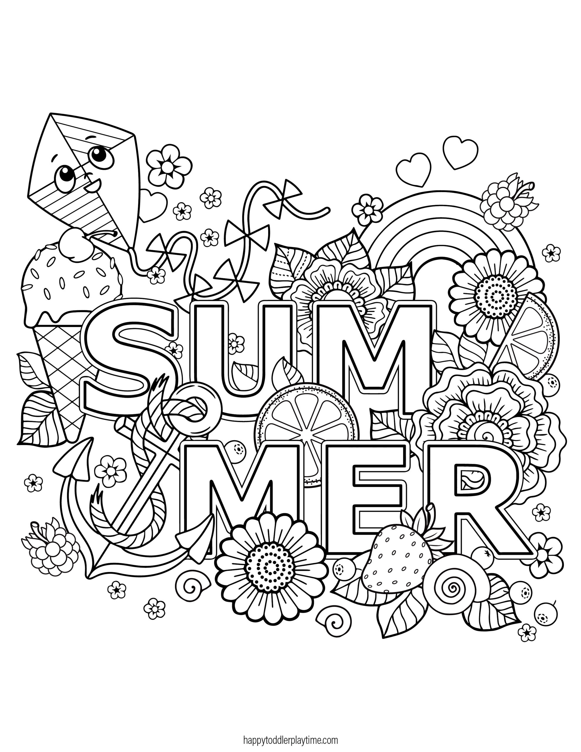 free printable coloring sheets for summer