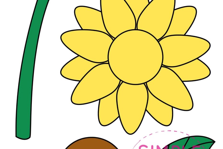Free Printable Sunflower Craft Template Simple Mom Project