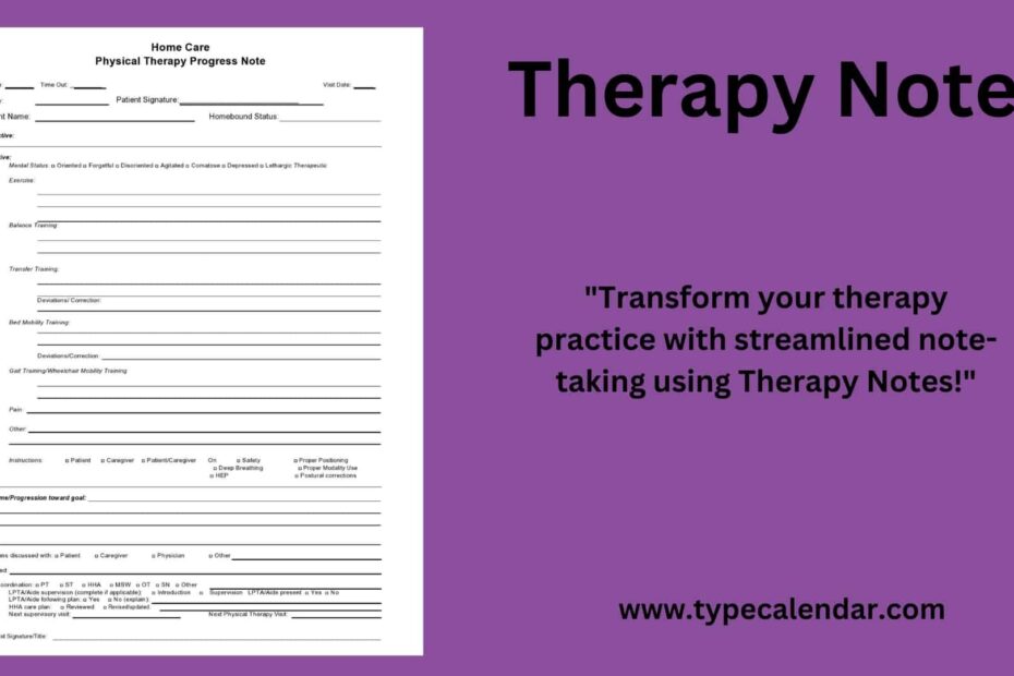 Free Printable Therapy Notes Templates PDF Progress Notes