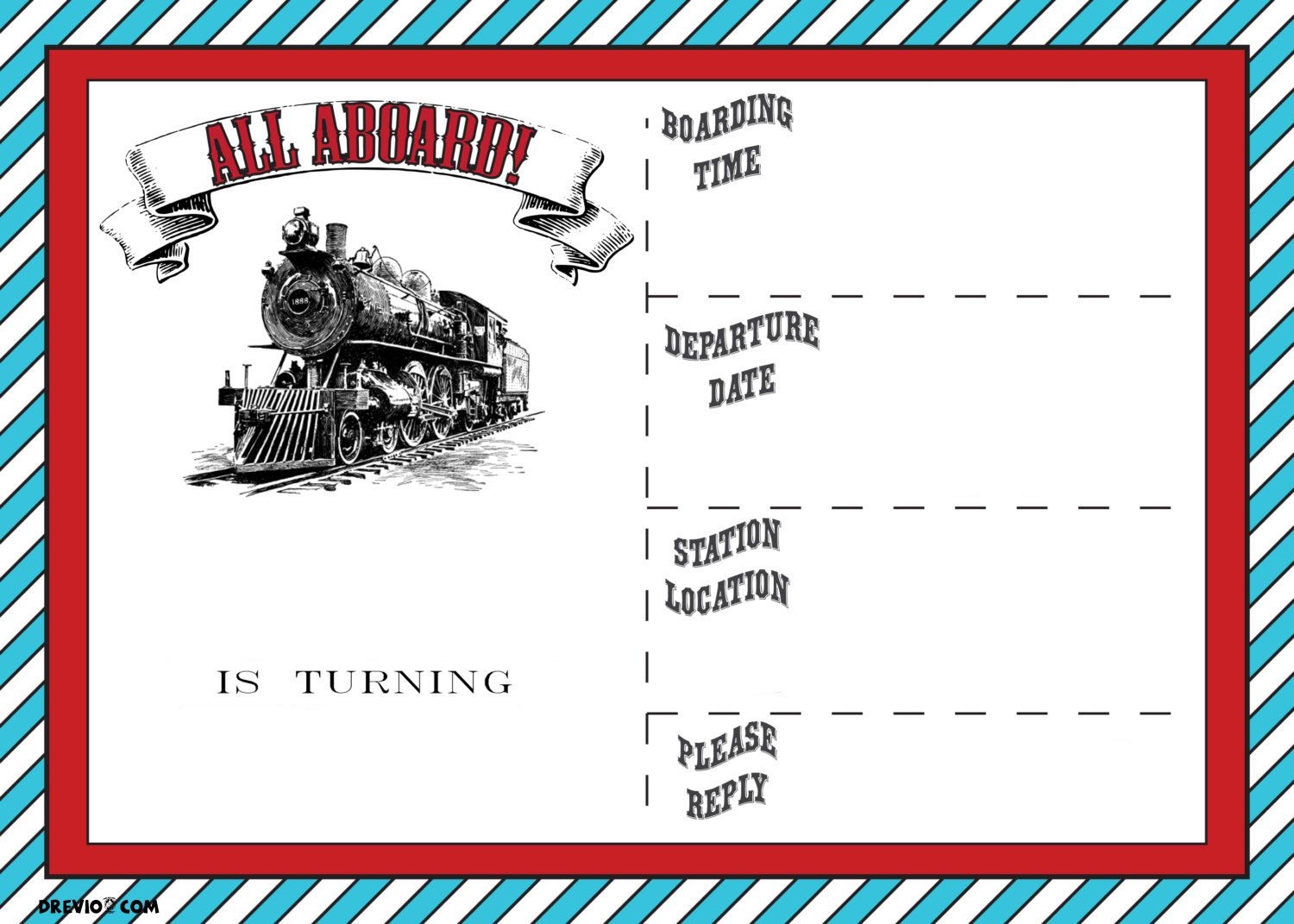 Free Printable Vintage Train Ticket Invitation Template Worksheets Library