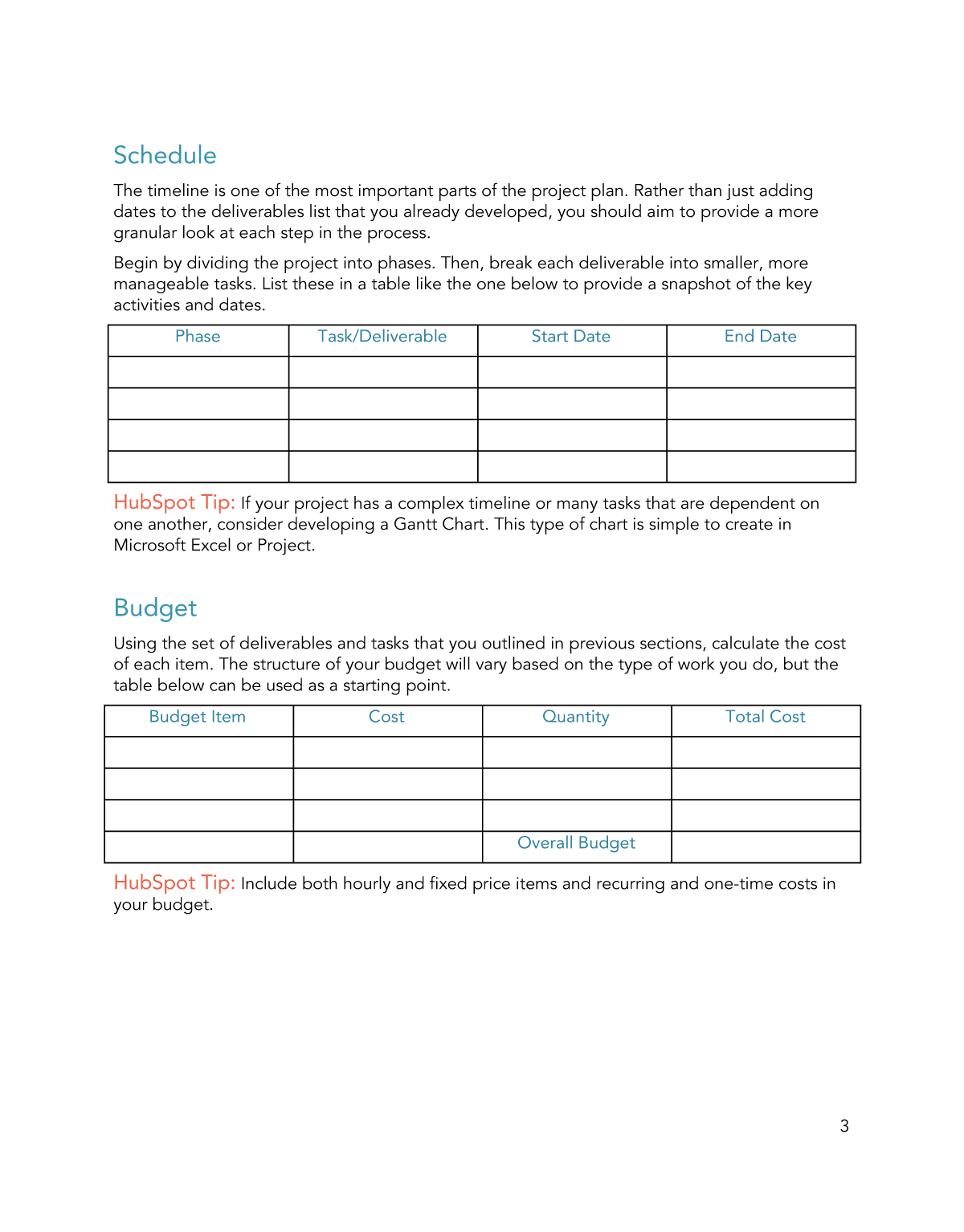Free Project Plan Template For Word PDF Google Docs HubSpot
