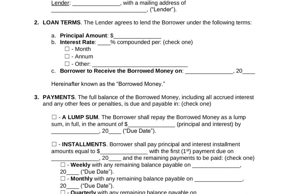 Free Promissory Note Templates 2 PDF Word EForms