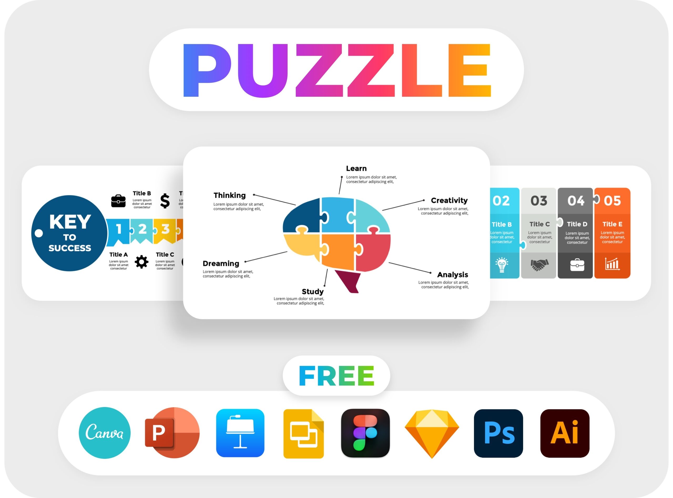 Free Puzzle Infographic Template PowerPoint Canva Figma Psd Ai By Wowly Design On Dribbble
