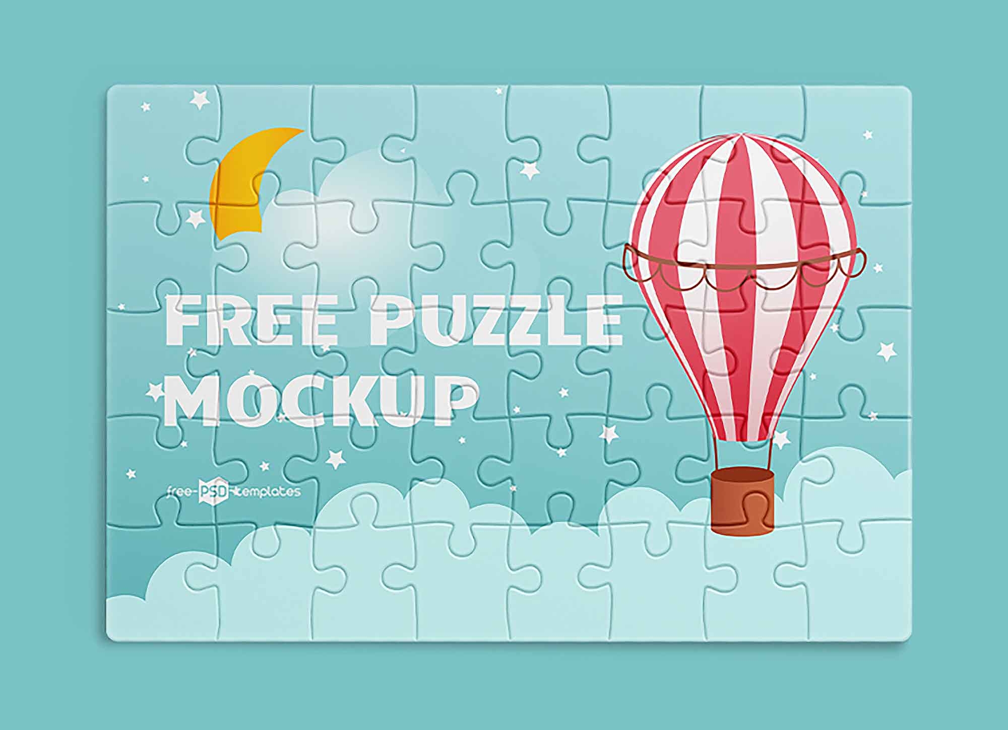Free Puzzle Mockup PSD 