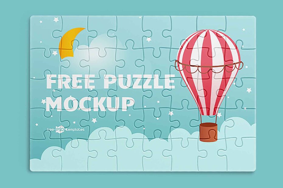 Free Puzzle Mockup PSD