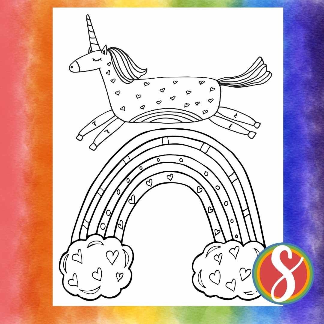 Free Rainbow Coloring Pages Stevie Doodles