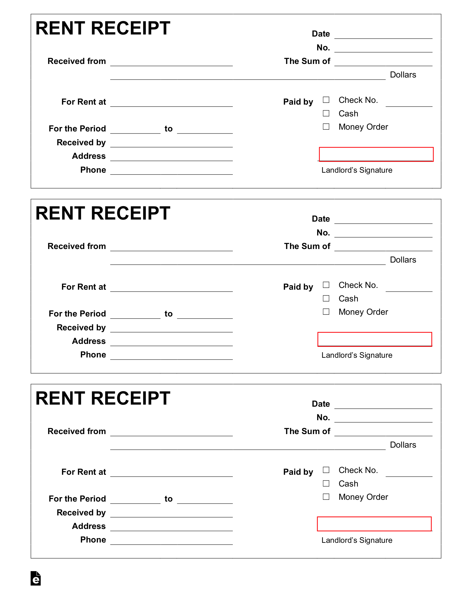 printable receipt template pdf