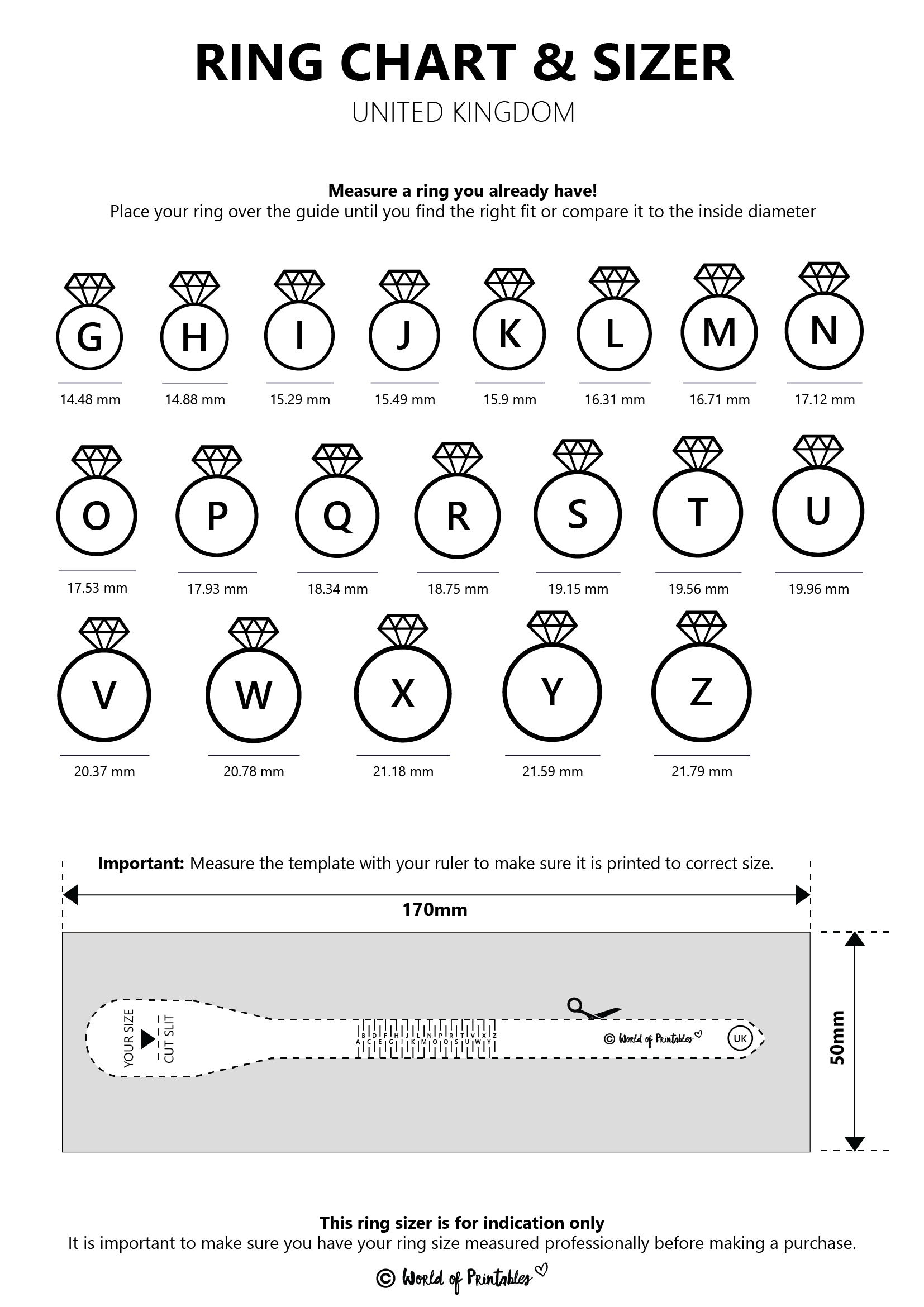 Free Ring Size Chart Printable Printable Mm Ruler Buying 2025 For