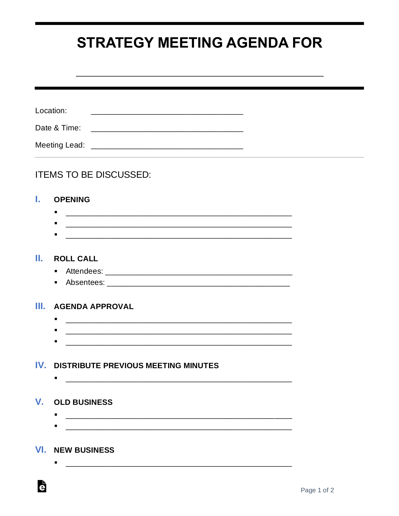 meeting plan template