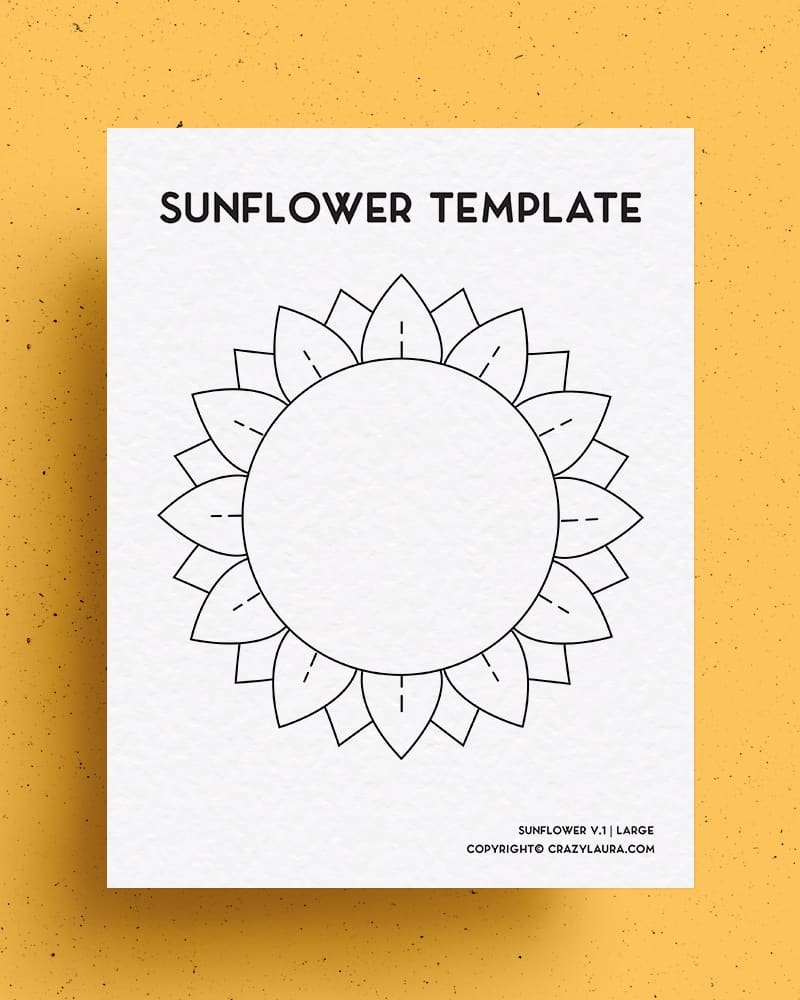 sunflower template printable free