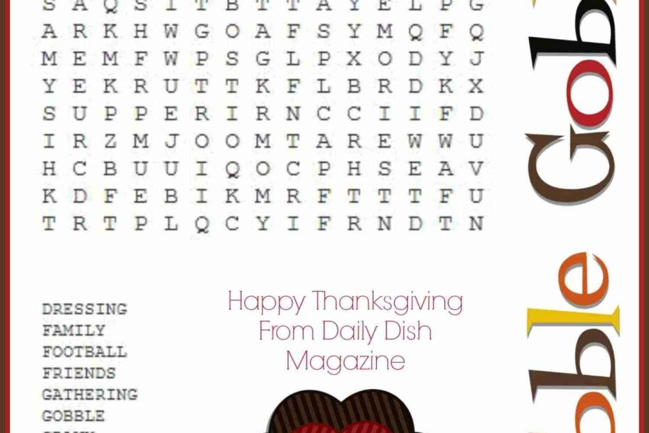 Free Thanksgiving Puzzles Word Search And Maze Printable Daily