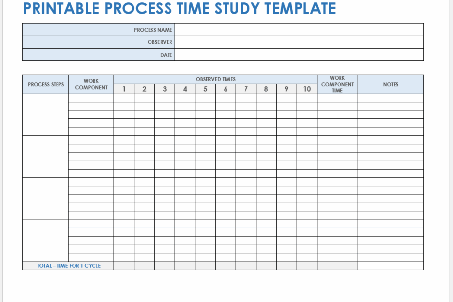 Free Time Study Templates Smartsheet