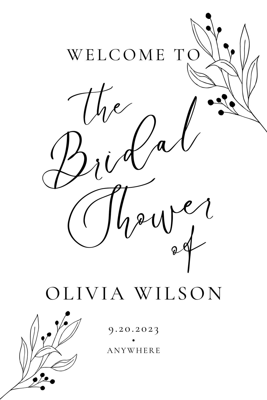 bridal shower planning template