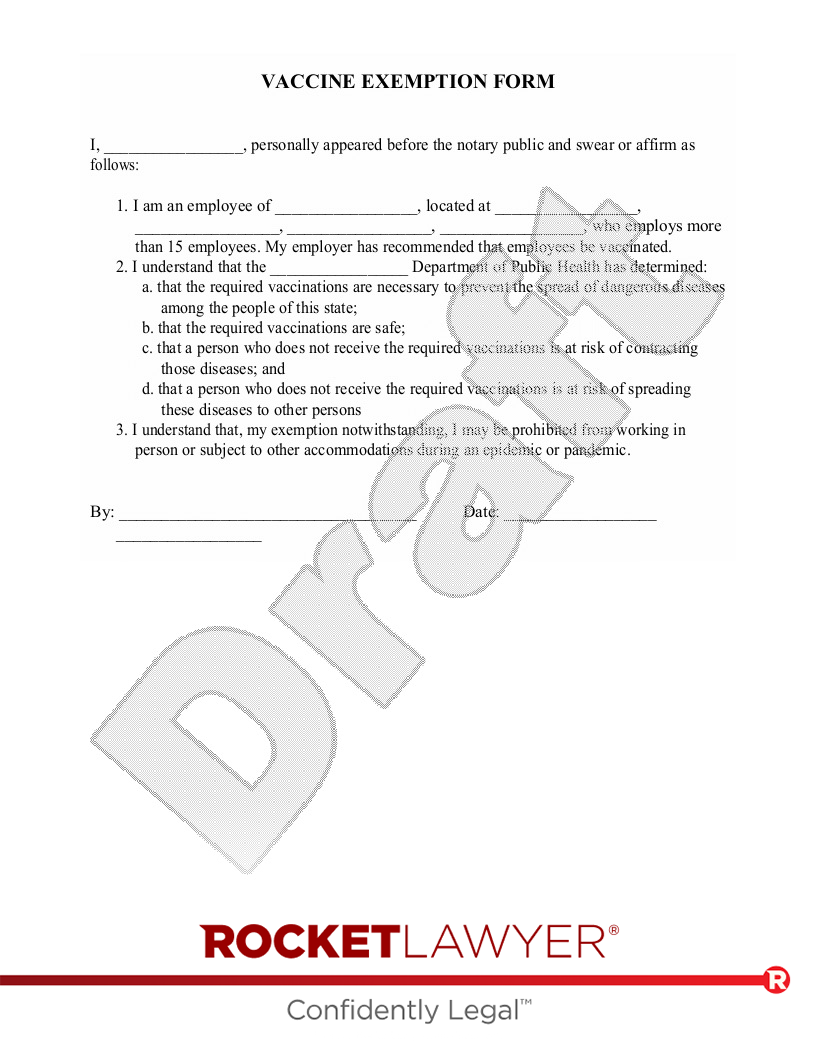 Free Vaccine Exemption Form Free To Print Save U0026 Download