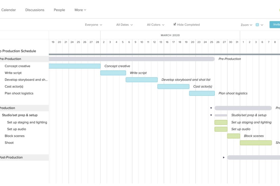 Free Video Production Schedule Templates TeamGantt