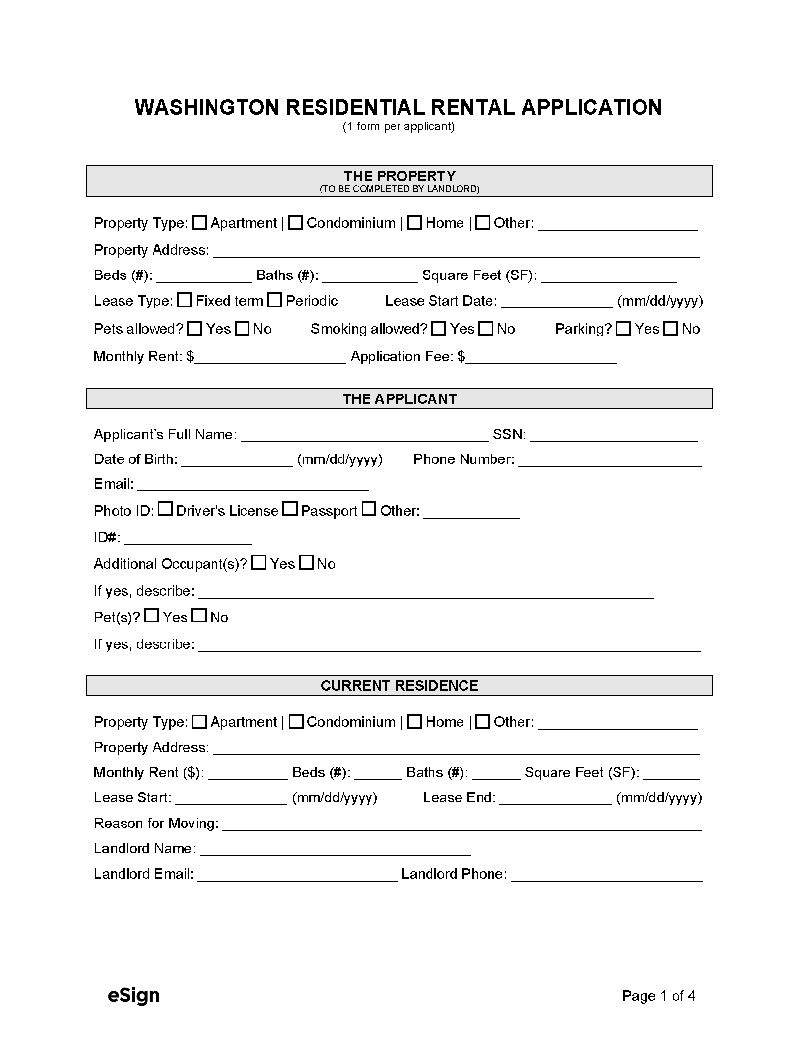 printable simple rental application