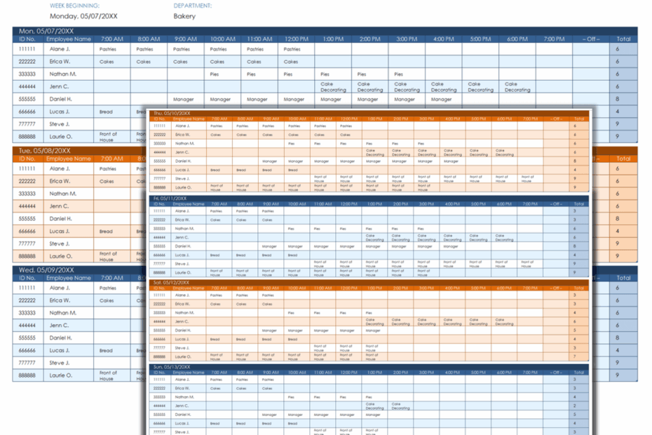 Free Work Schedule Templates For Word And Excel Smartsheet