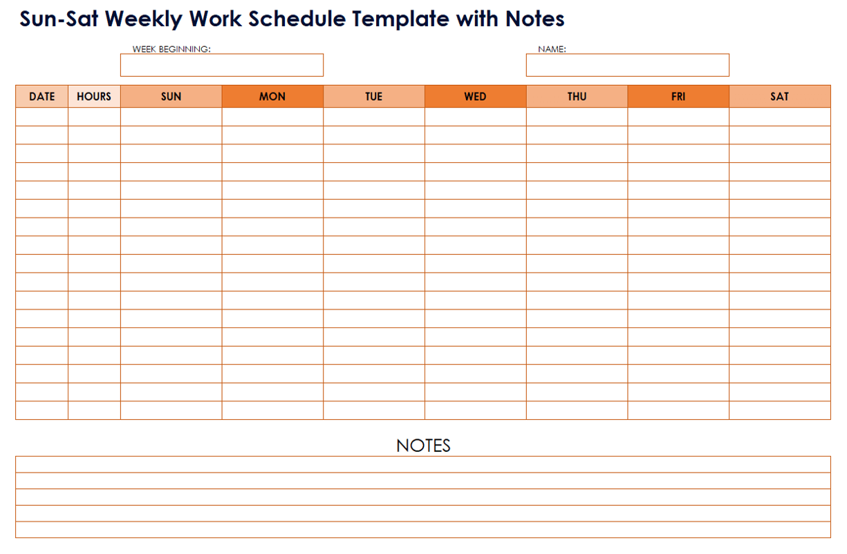 manager schedule template